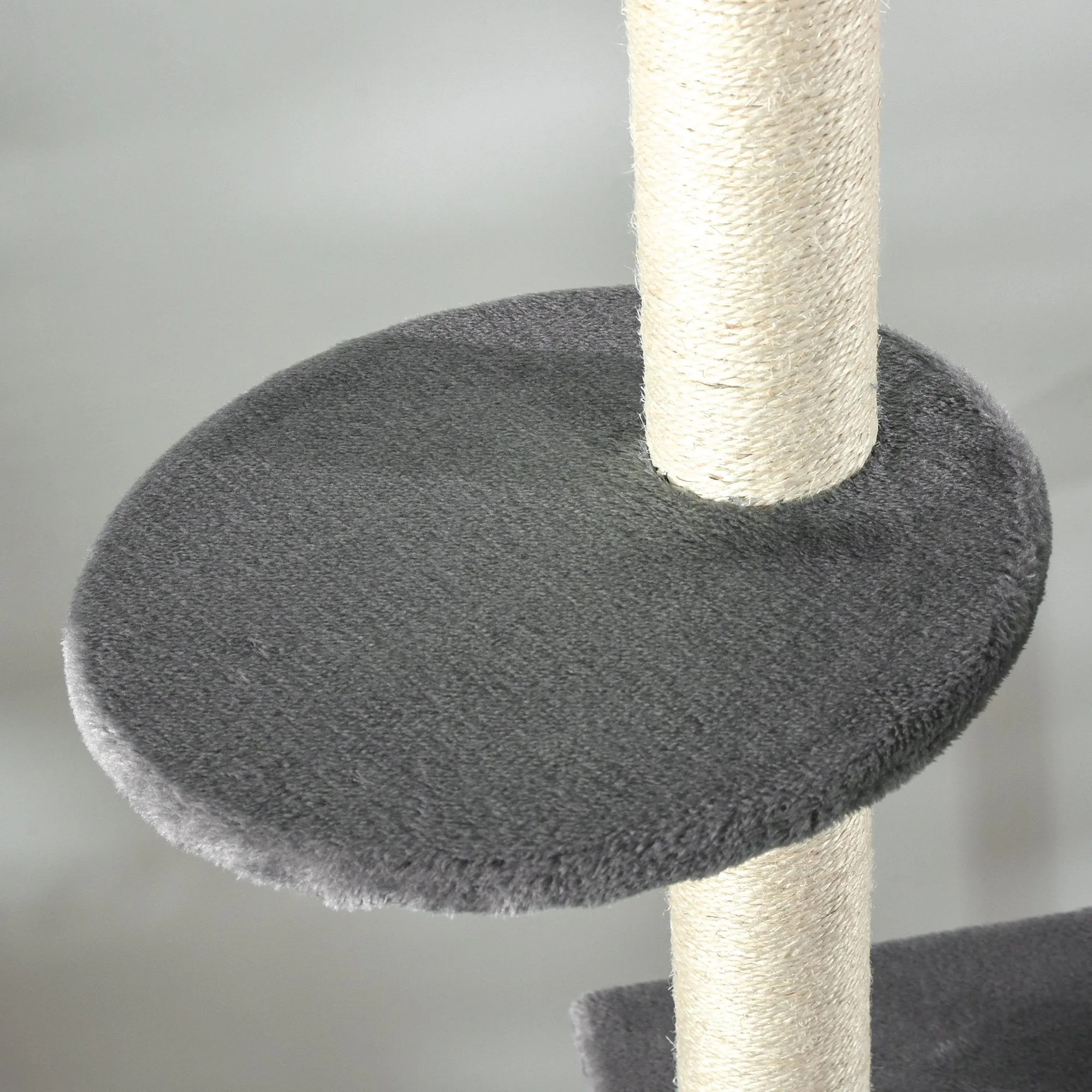 230-280cm Huge Cat Tree Tower Ceiling High Multilevel Sisal Light Grey