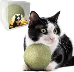 3.94 Inches Huge Catnip Ball for Cats -Big Cat Toys for Indoor Cats -Giant Cat Nip Balls Large- Large Lick Safe Healthy Kitten Chew Toys - Jumbo Kitty Teeth Cleaning Dental Toys
