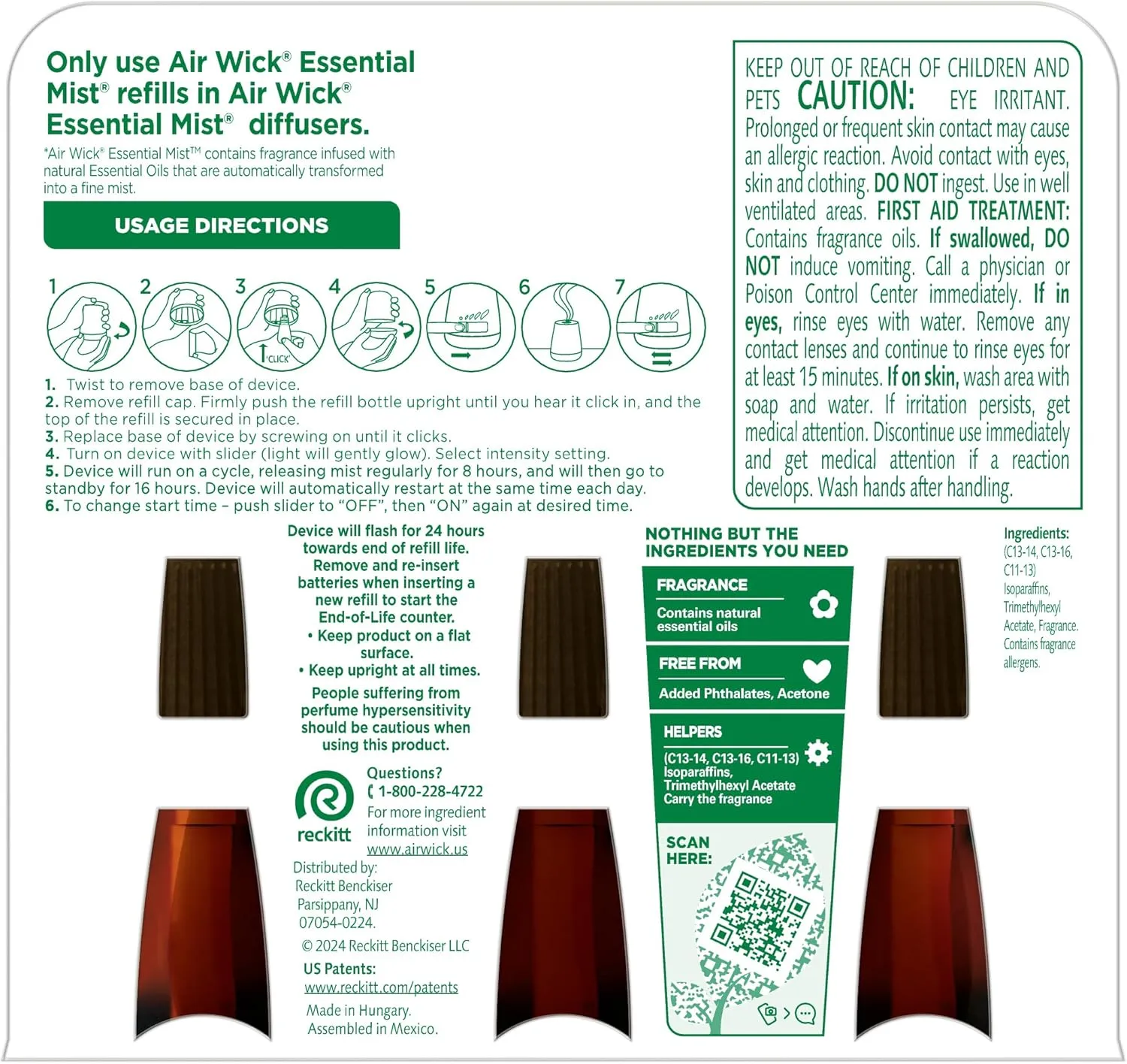 AIR WICK Essential Mist - Triple Refill Multi-Fragrance Pack Spring (3X.67) oz.