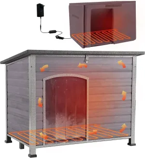 Aivituvin Heated Dog House Outdoor Dog Kennel with Insulated Liner All-Around Iron Frame Large Dog Cage for Small & Medium & Large Dogs,Waterproof Roof