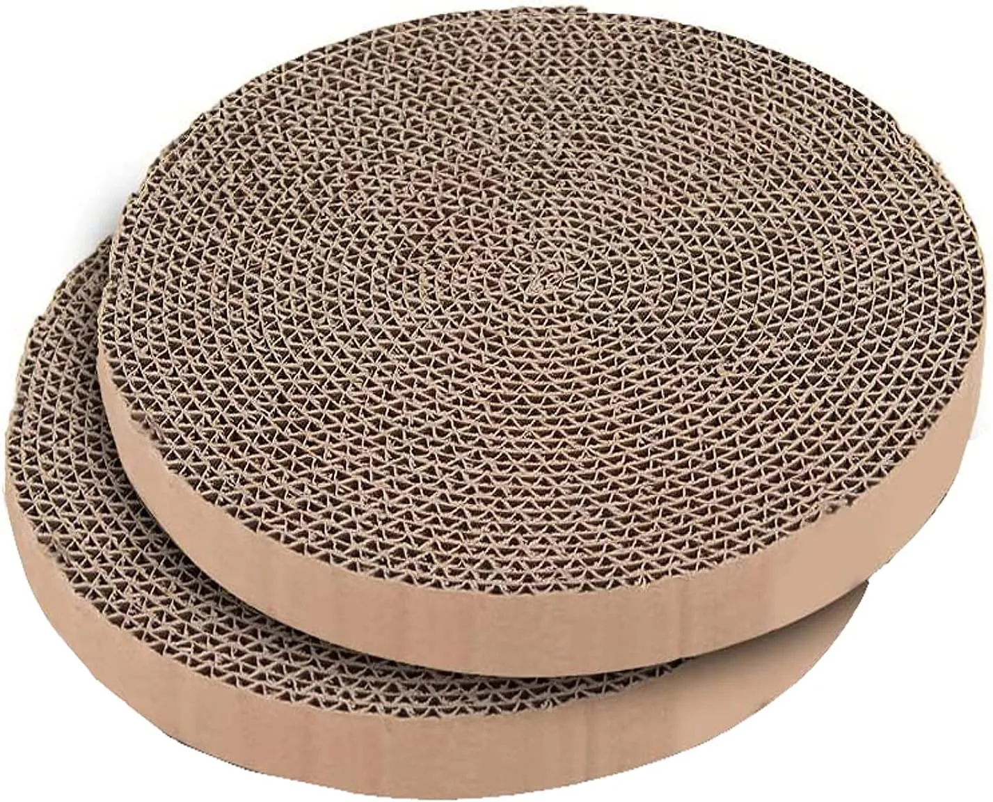 AUOON Cat Scratcher Replacement Pad, 2 Pack, Tighter and Stronger Roll, Non-Toxic, Extra-Thick Cardboard, Protect Furniture