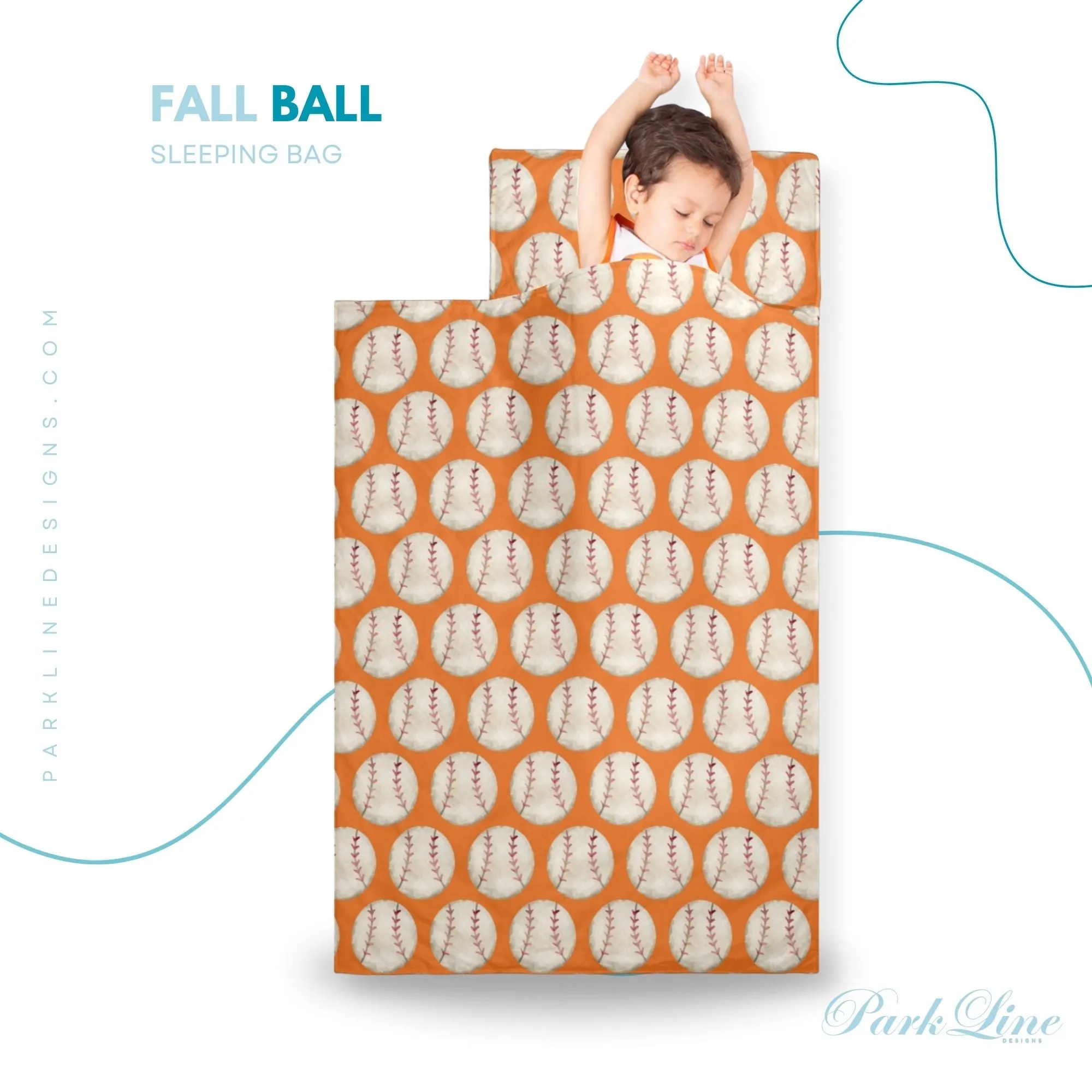 Baseball Kids' Long Sleeping Bag | A Catchy Blend of Comfort & Style | Lightweight and Durable Sleeping Bag for Kids