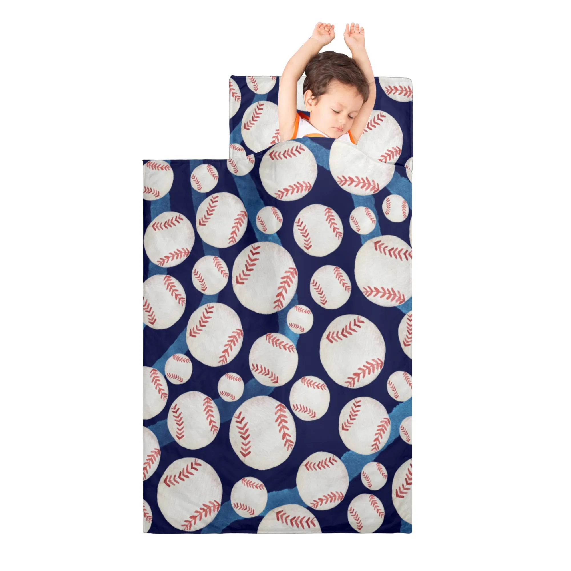 Baseball Kids' Long Sleeping Bag | A Catchy Blend of Comfort & Style | Lightweight and Durable Sleeping Bag for Kids