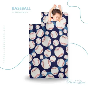 Baseball Kids' Long Sleeping Bag | A Catchy Blend of Comfort & Style | Lightweight and Durable Sleeping Bag for Kids