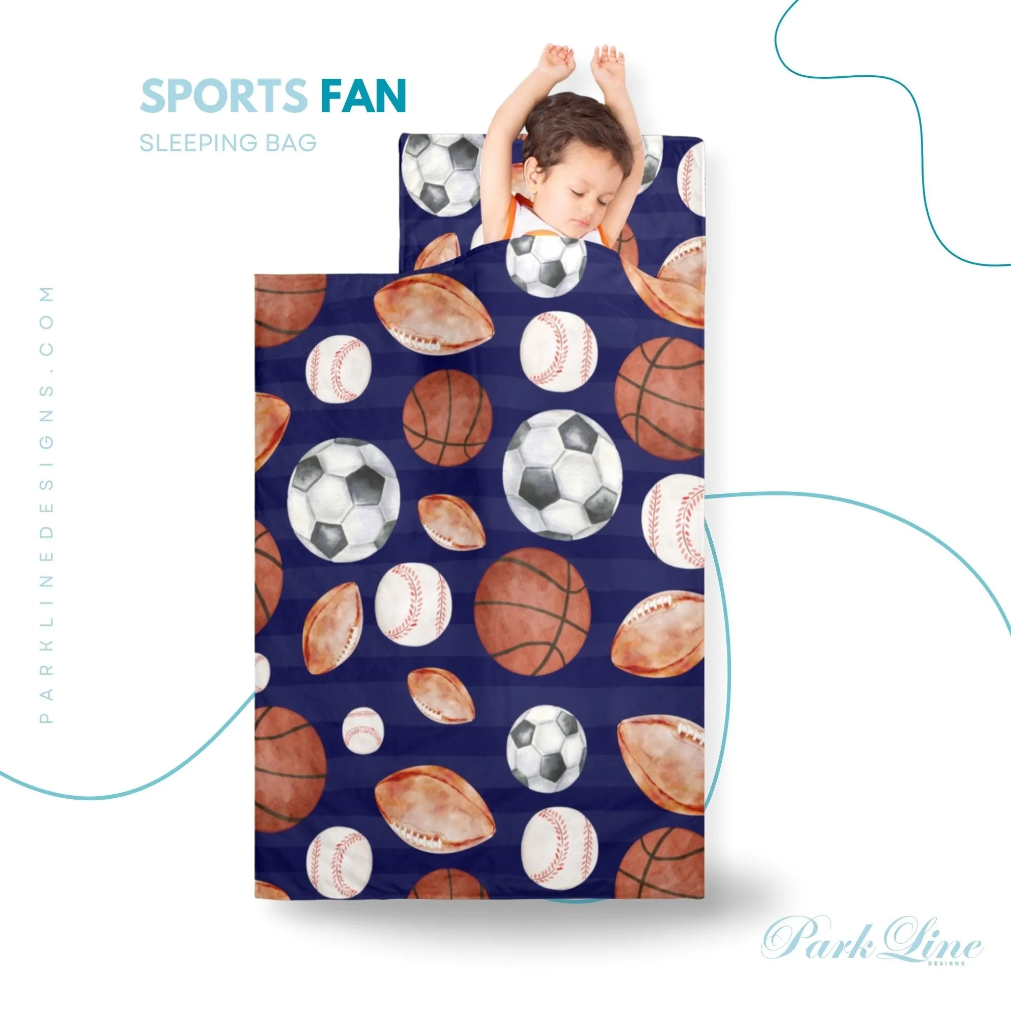 Baseball Kids' Long Sleeping Bag | A Catchy Blend of Comfort & Style | Lightweight and Durable Sleeping Bag for Kids