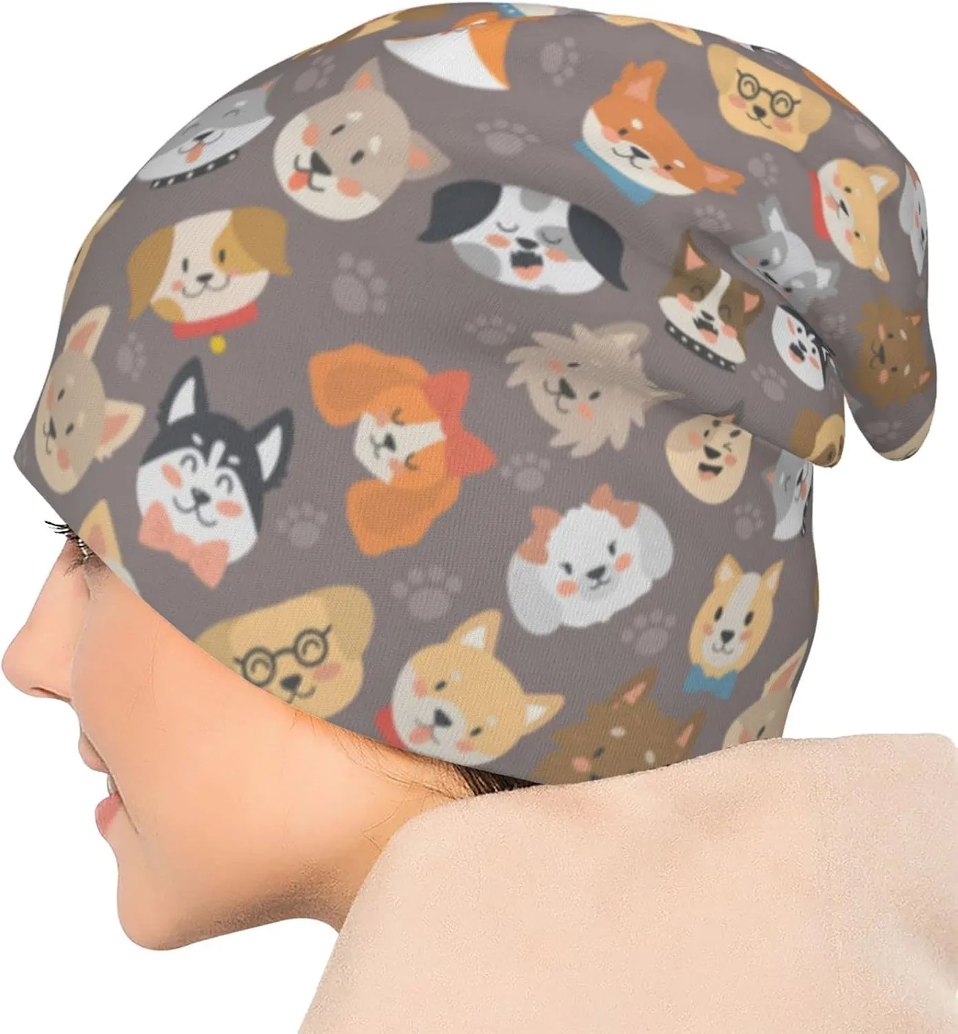 Beanie Chemo Hat Cancer Headwear Knitted Hats Baggy Slouchy Scarf Cap for Adults Women Men