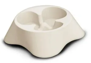 Bergamo Slow Feeder Bowl Nuvola White Dog