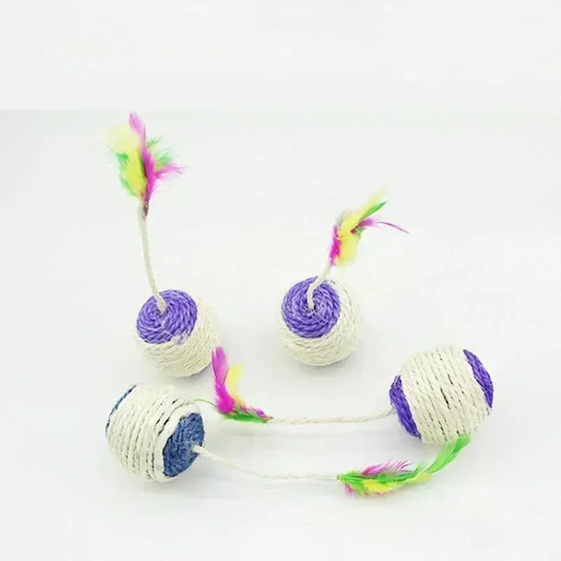 Cat Toy Sisal Scratching Ball Interactive Training Toy for Kittens