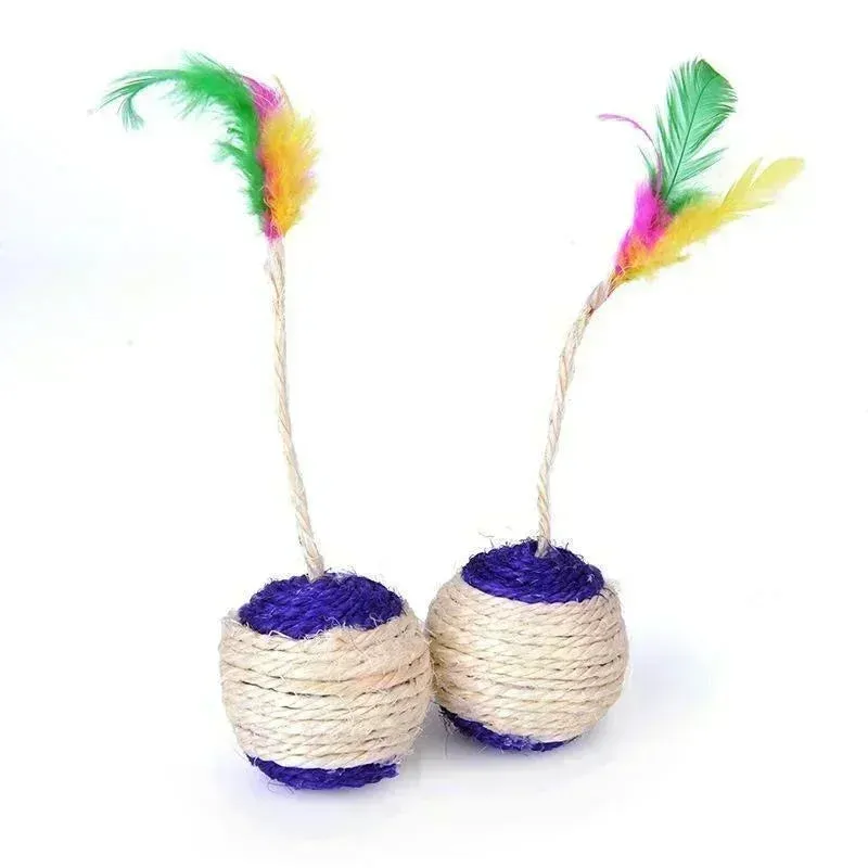 Cat Toy Sisal Scratching Ball Interactive Training Toy for Kittens