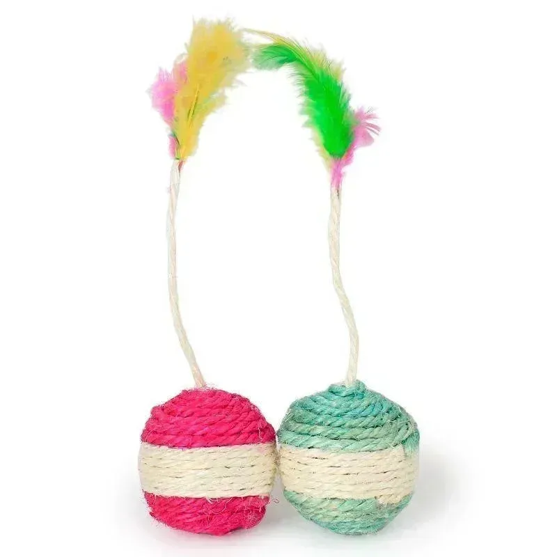 Cat Toy Sisal Scratching Ball Interactive Training Toy for Kittens