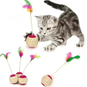 Cat Toy Sisal Scratching Ball Interactive Training Toy for Kittens