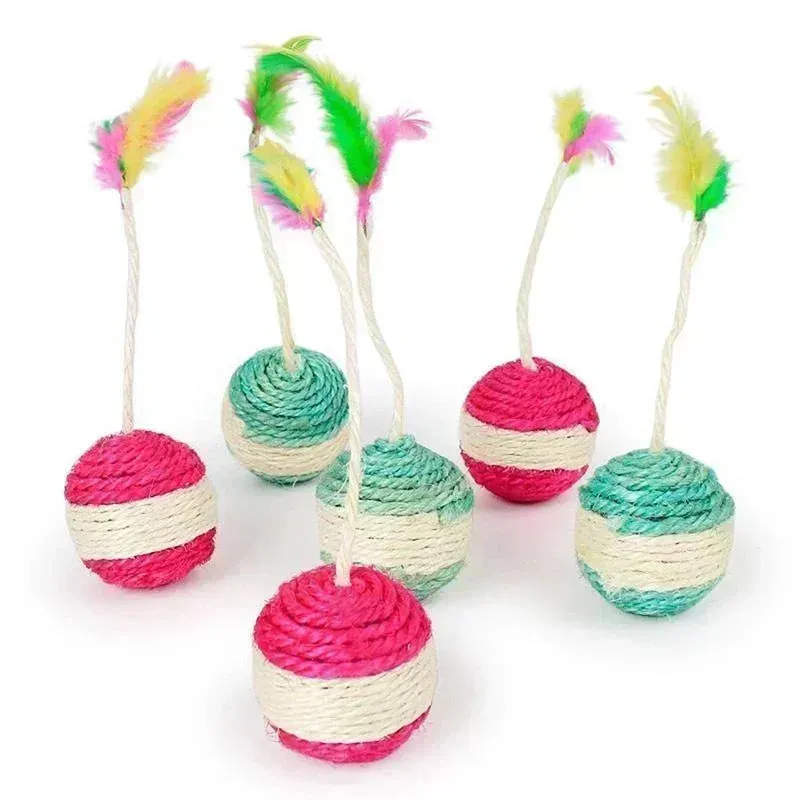 Cat Toy Sisal Scratching Ball Interactive Training Toy for Kittens