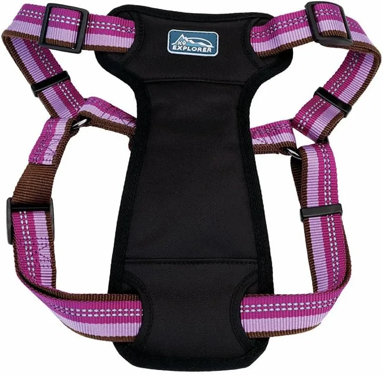Coastal Pet K9 Explorer Reflective Adjustable Padded Dog Harness - Plush Chest Pad for Comfort - No-Pull Dog Harness for Small and Large Dogs - Orchid - 1" x 20"-30", Medium