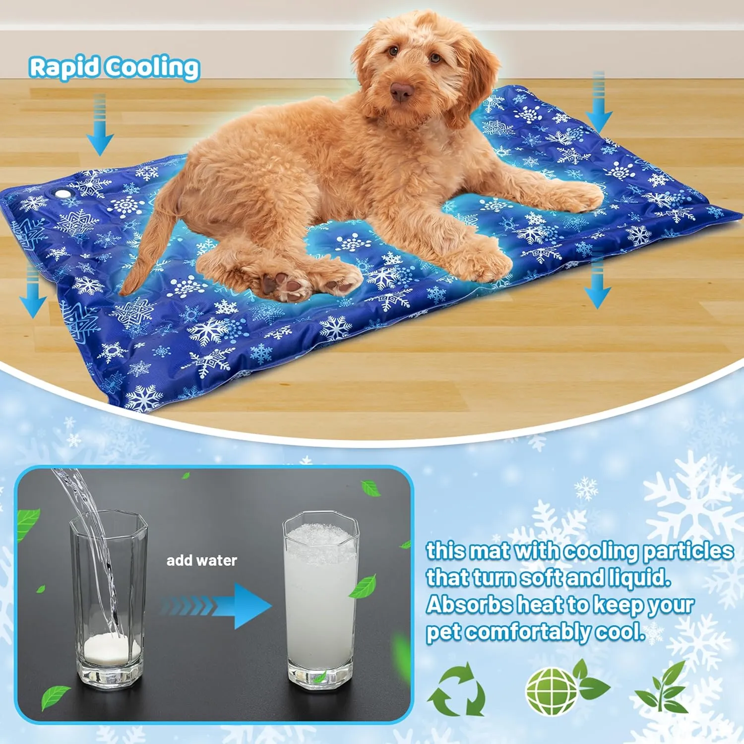 Dog Cooling Mat, Summer Self Cooling Pad for Small Medium Large Dogs, Waterproof Washable Reusable Pet Mat for Sleeping Relax Indoor & Outdoor (23"*35")