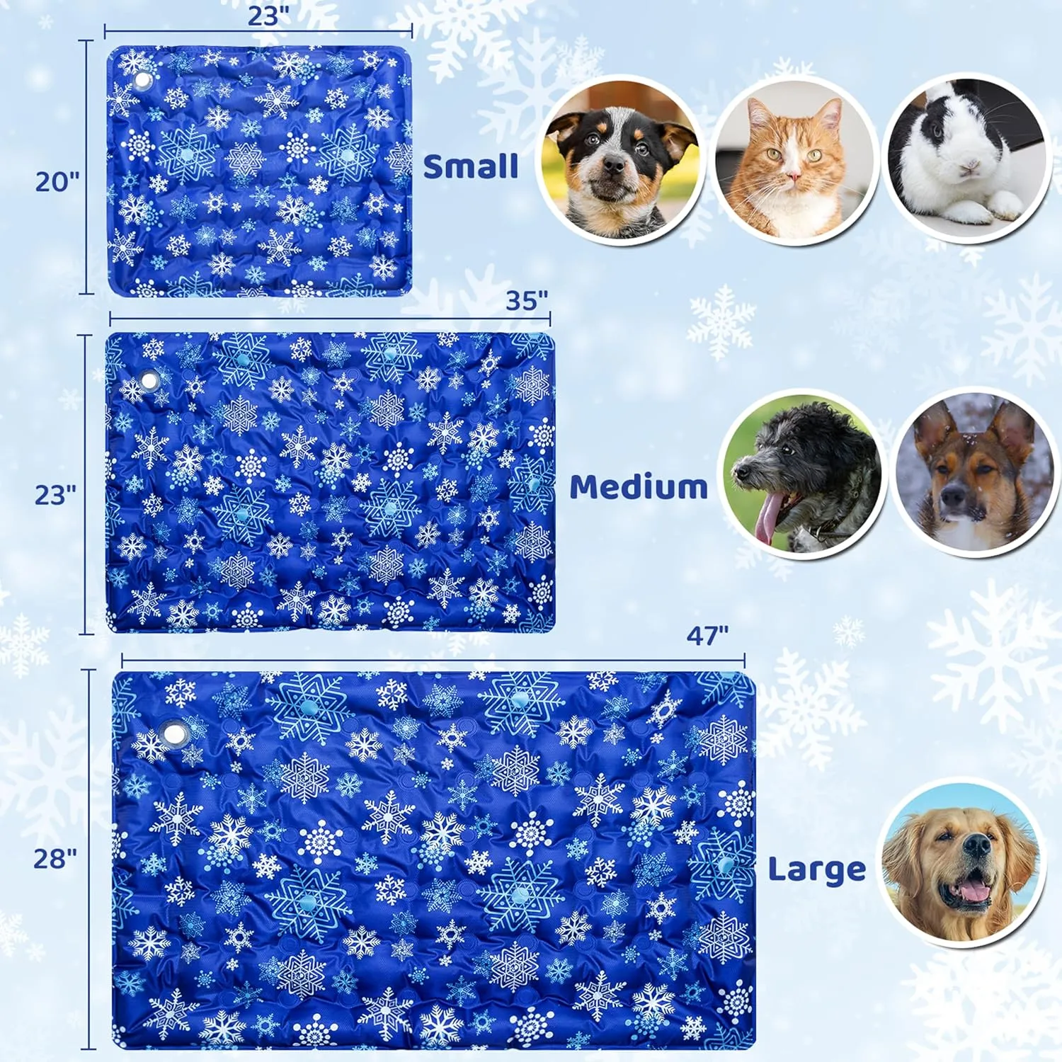 Dog Cooling Mat, Summer Self Cooling Pad for Small Medium Large Dogs, Waterproof Washable Reusable Pet Mat for Sleeping Relax Indoor & Outdoor (23"*35")