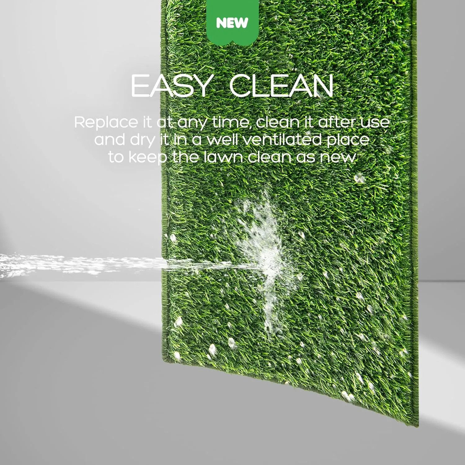 Dog Grass Pad with Tray, 3121in Medium Litter Box, 2Grass Pad for Dogs Potty Washable, Thick Soft Odor-Free Hemmed Dog Pee Grass, Indoor Potty Training Balcony
