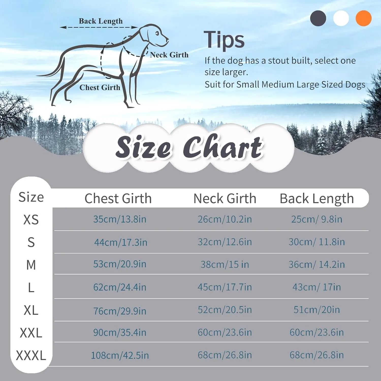 Dog Jacket, Winter Waterproof Dog Coat with Fleece Lining, Reflective, Zip Up, High Collar Snowsuit, Grey XS