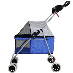 Double Dog Stroller Pet Travel Stroller Dog Pram Travel Vet Stroller Disabled Dog Pushchair 2 Front Swivel Wheels & Rear Brake 360 Rotation Front Wheel Max