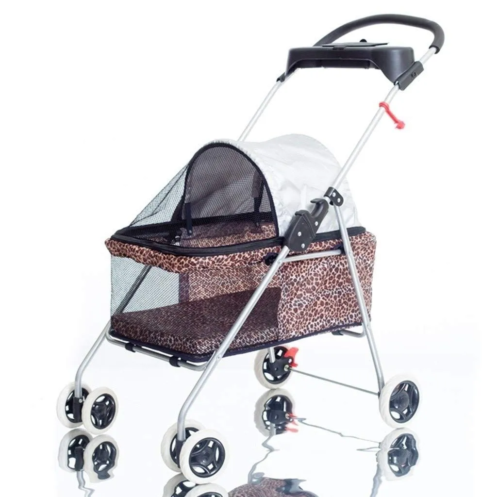 Double Dog Stroller Pet Travel Stroller Dog Pram Travel Vet Stroller Disabled Dog Pushchair 2 Front Swivel Wheels & Rear Brake 360 Rotation Front Wheel Max