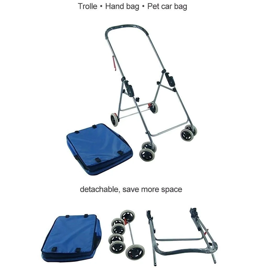 Double Dog Stroller Pet Travel Stroller Dog Pram Travel Vet Stroller Disabled Dog Pushchair 2 Front Swivel Wheels & Rear Brake 360 Rotation Front Wheel Max