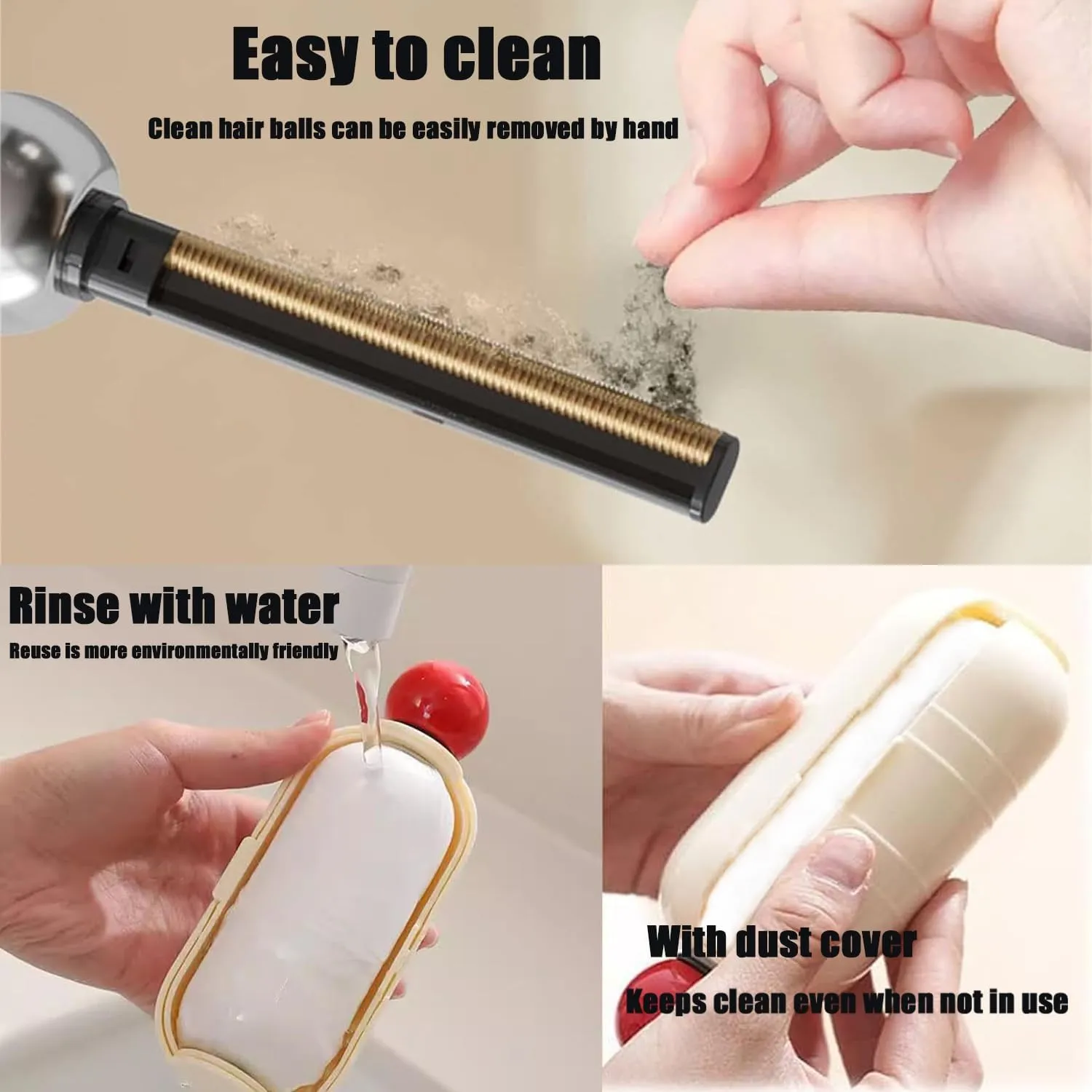 Enjoy Lint Roller, Enjoy Portable Lint Roller, Enjoy Sticky Roller, 2 In1 Washable Lint Remover, Ball for Clothes, Furniture, Dog & Cat Hair, Reusable Mini Lint Roller Pet Hair Remover(White)