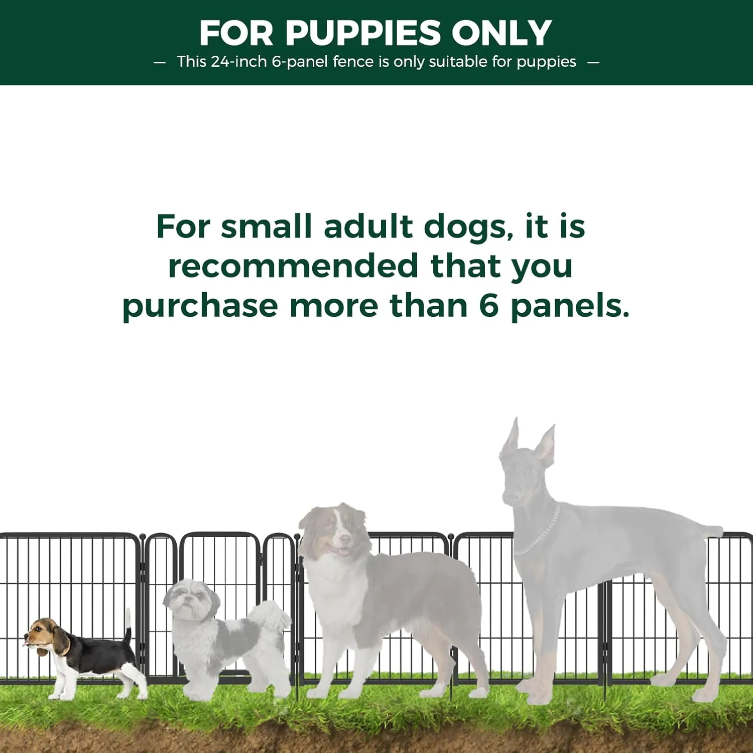 FXW Rollick Dog Playpen for Yard, RV Camping, 24 inch 6 Panels for Puppy and Small DogsPatented