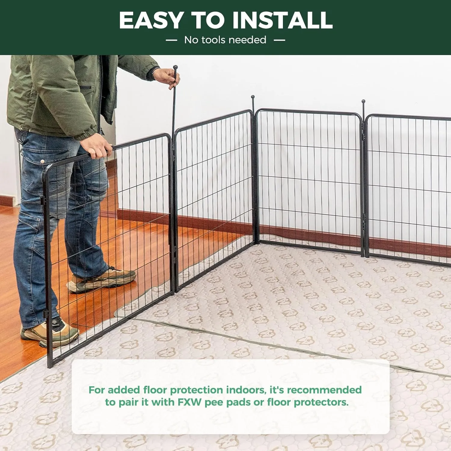 FXW Rollick Dog Playpen for Yard, RV Camping, 24 inch 6 Panels for Puppy and Small DogsPatented