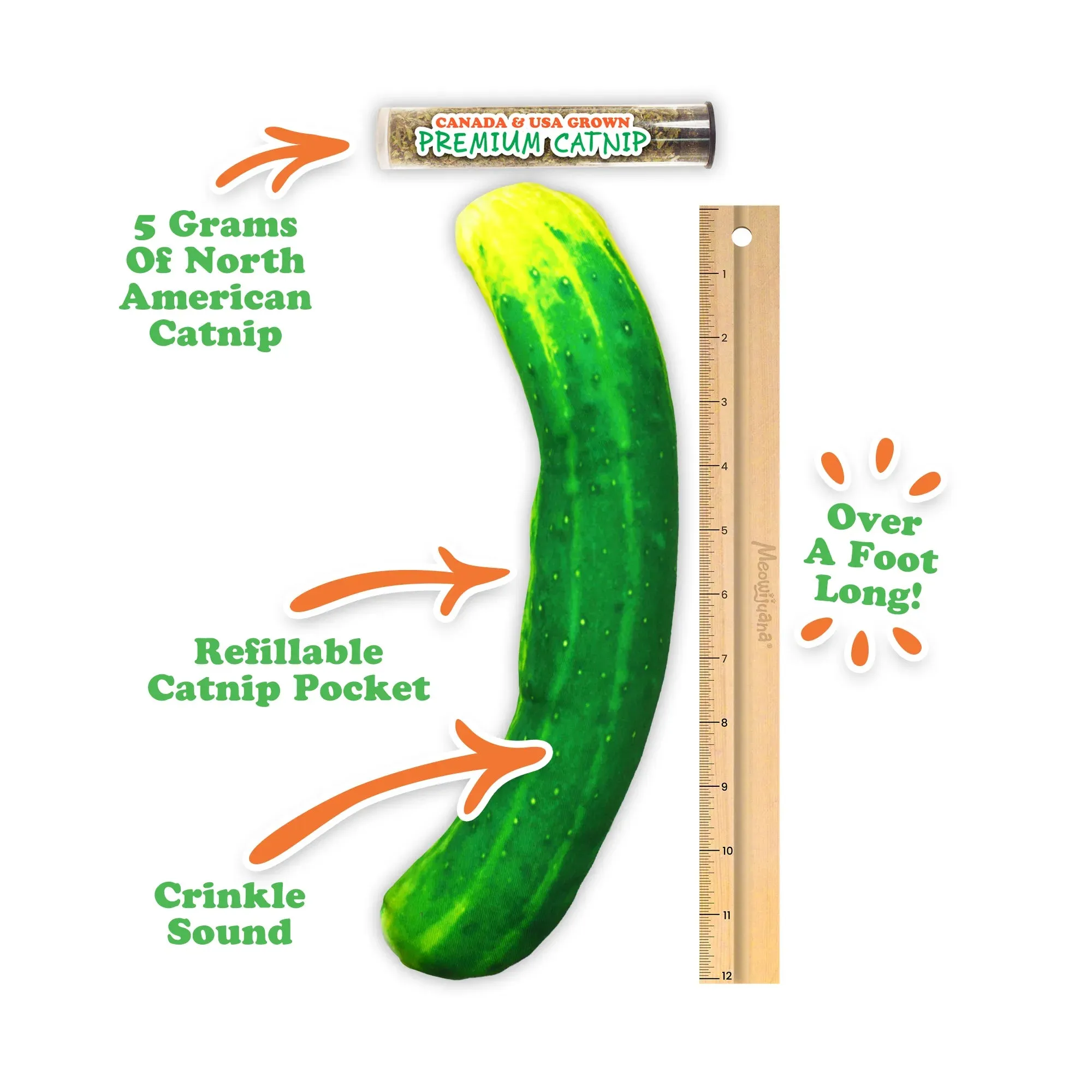 Get Kickin' Spicy Pickle Refillable Kicker Cat Toy