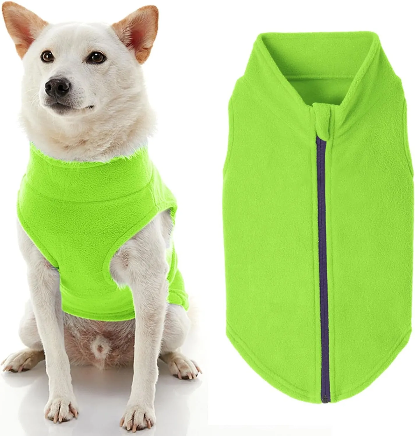 Gooby boys 2X-Large chest (~25.5 Inch) Zip Up Fleece, Lime, 2X-Large 25.5 US