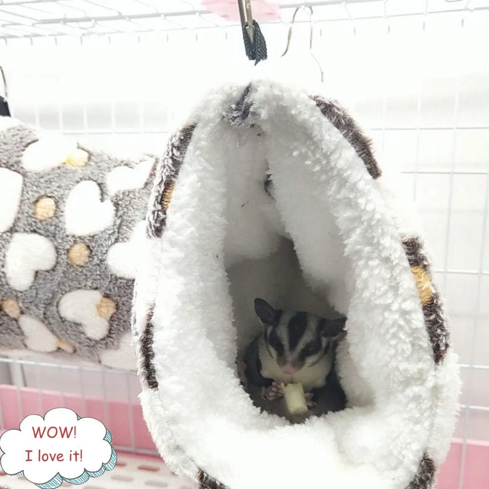 Hanging Tunnel for Small Animals, Hanging Hamster Toys, Sugar Glider Hammock Cage Accessories Bedding for Chinchilla Ferret Squirrel Guinea Pig Rat Playing Sleeping