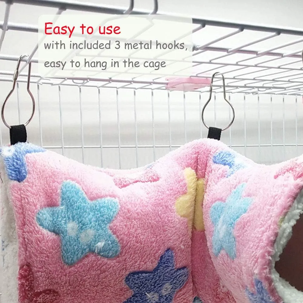 Hanging Tunnel for Small Animals, Hanging Hamster Toys, Sugar Glider Hammock Cage Accessories Bedding for Chinchilla Ferret Squirrel Guinea Pig Rat Playing Sleeping