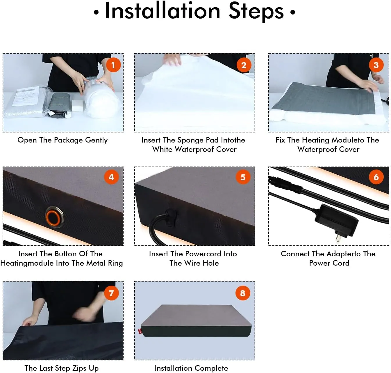 HEATFOX Upgraded Heated Dog Bed with Heating Pad, 24V Safe Voltage Arthritis Bed with Memory Foam, Waterproof Cover for Medium, Large Dogs/XL