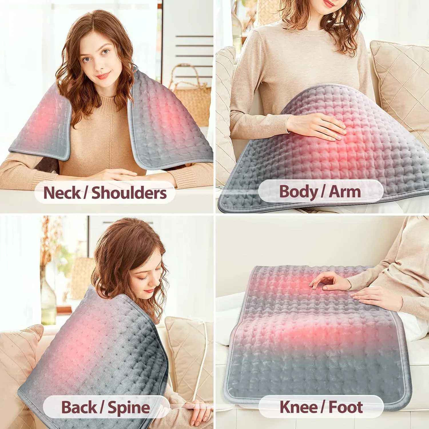 Heating Pad for Back Electric Heating Pad for Cramps Back Pain Relief with Auto Shut Off 10 Heat Settings Heat Pad Gifts for Women
