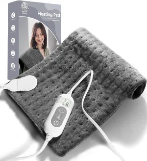 Heating Pad for Back,Electric Heat Pad Fast Heat Relief Cramps,3 Level Timming,6 Level Heat Setting,Auto Shut Off, Machine Washable,Suitable for Back,Neck,Abdomen Pain Relief