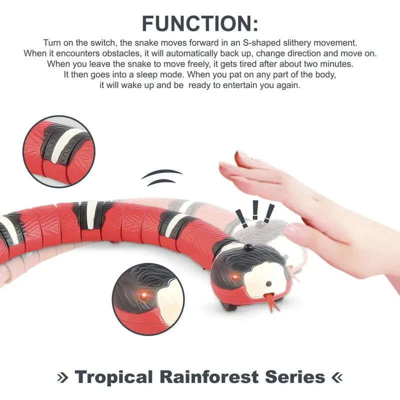 Interactive Smart Sensing Snake Toy for Cats & Kittens