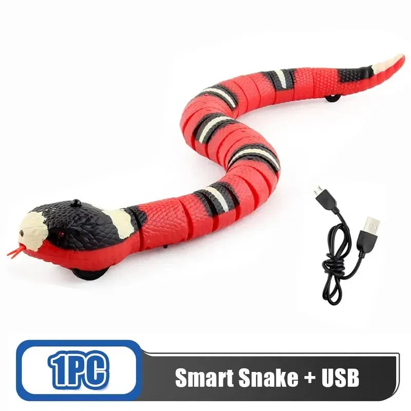 Interactive Smart Sensing Snake Toy for Cats & Kittens