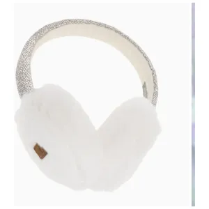 Ivory Faux Fur Rhinestone Band Earmuffs