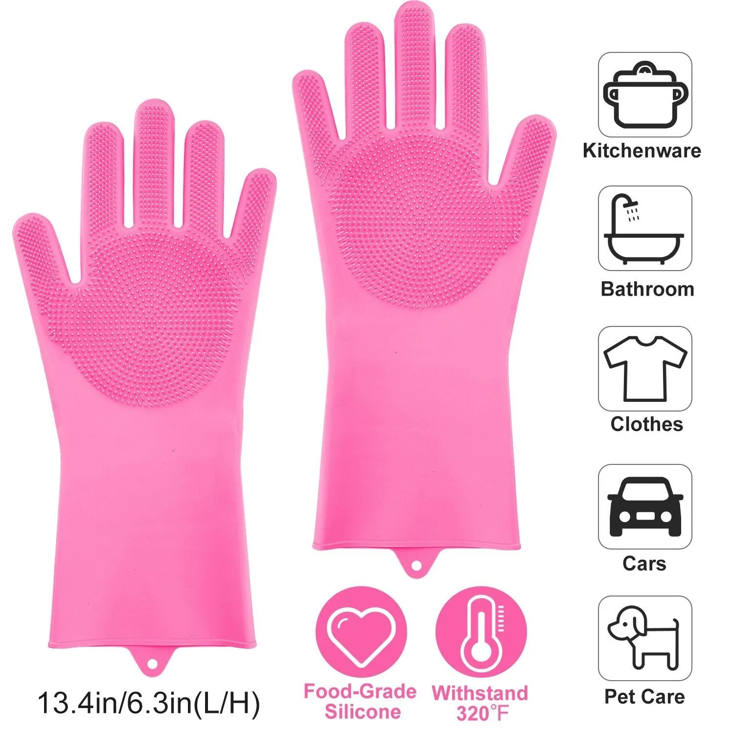 Magic Silicone Brush Dishwashing Gloves