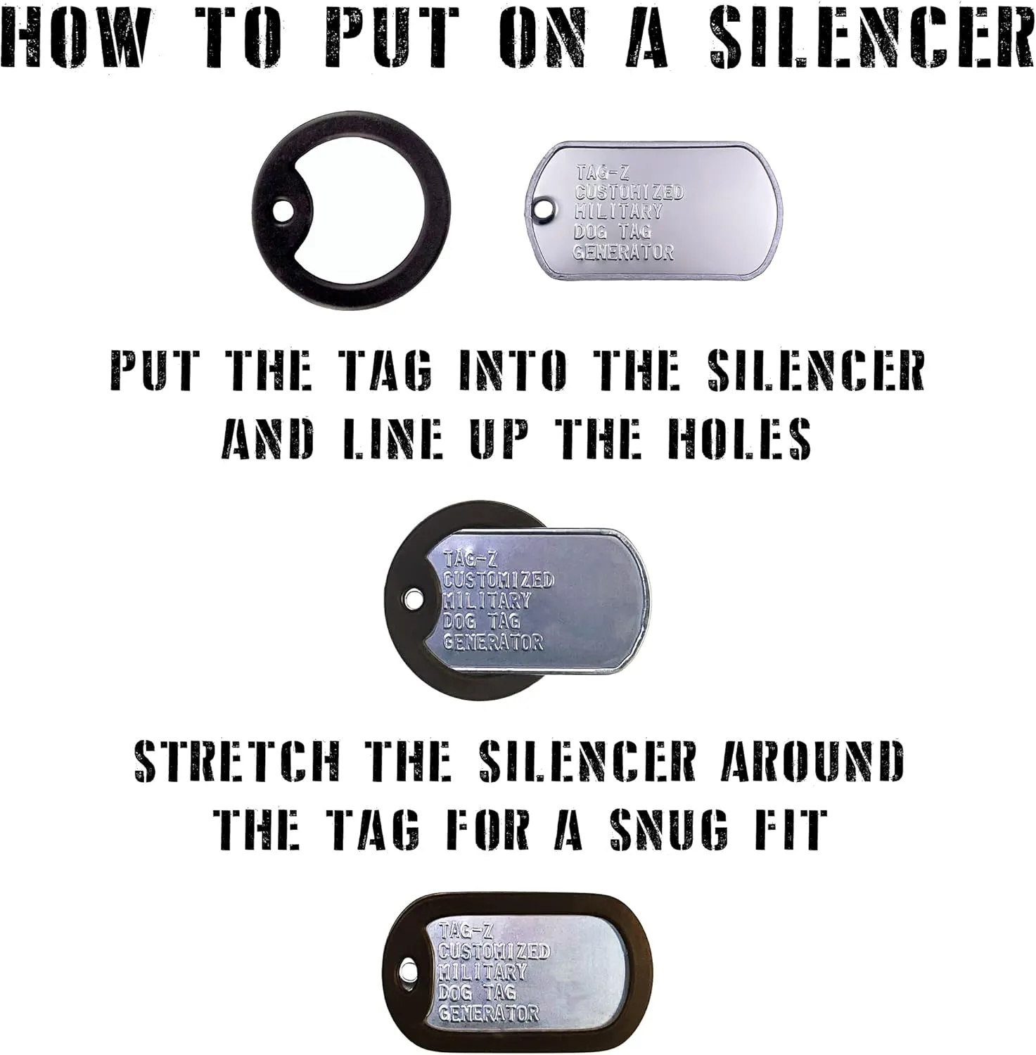 Medical ID Alert Collection Military Dog Tag Necklace, Custom Printed & Personalized