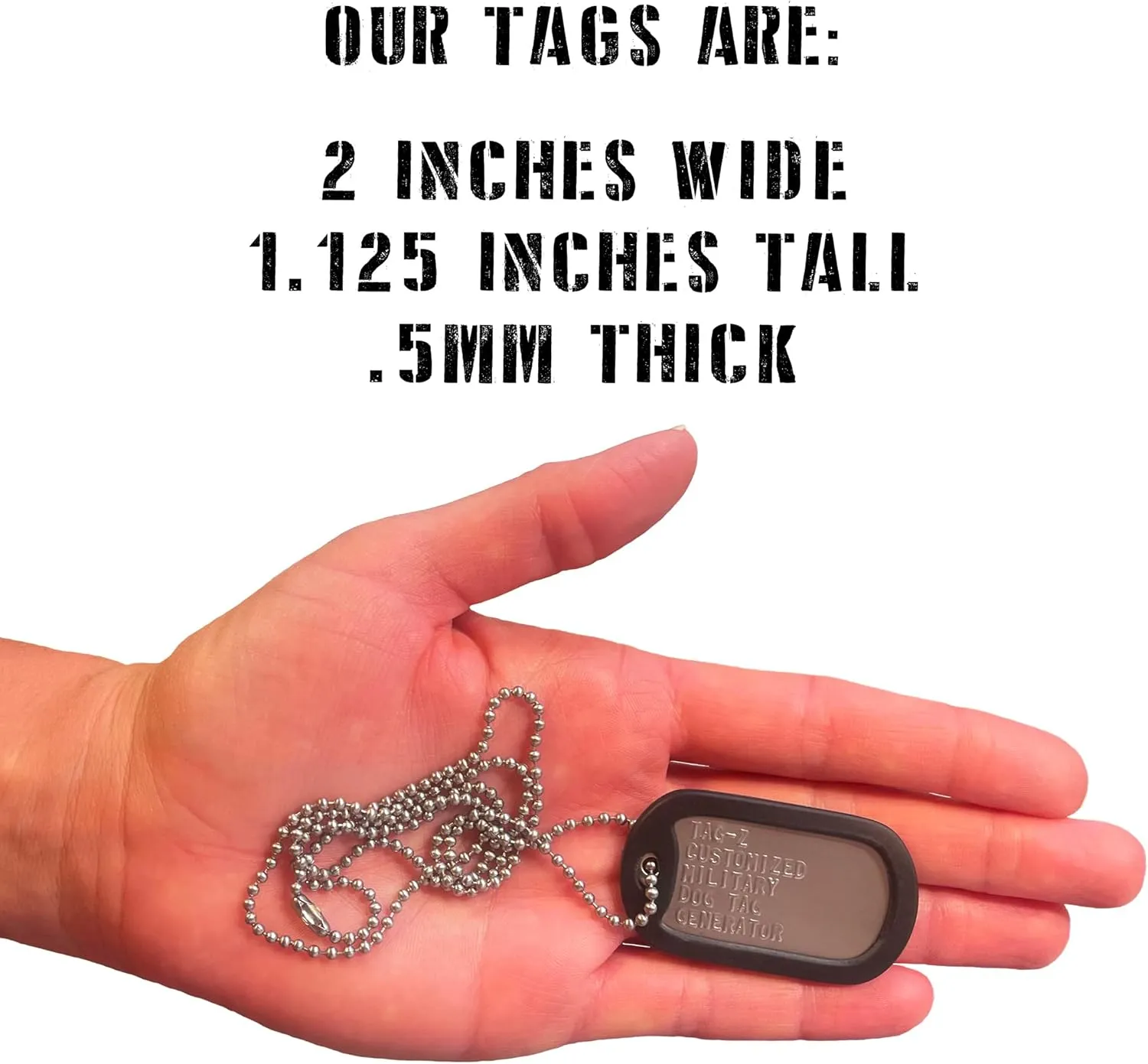 Medical ID Alert Collection Military Dog Tag Necklace, Custom Printed & Personalized