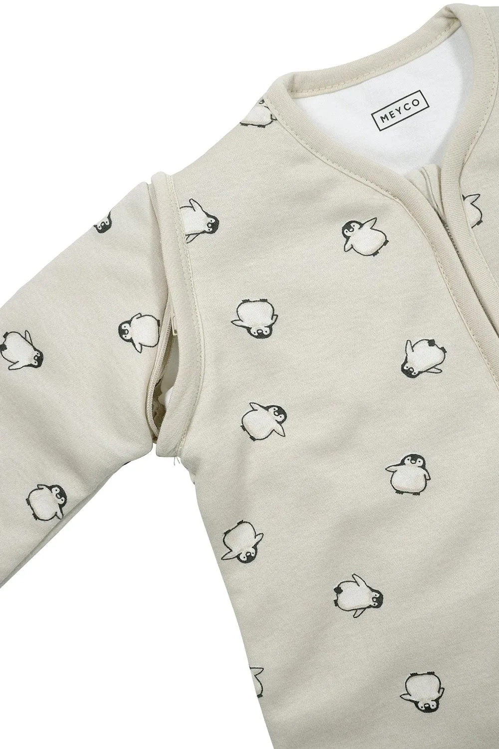 Meyco Baby Sleeping Bag With Detachable Sleeves Penguin - Soft Sand - 60cm