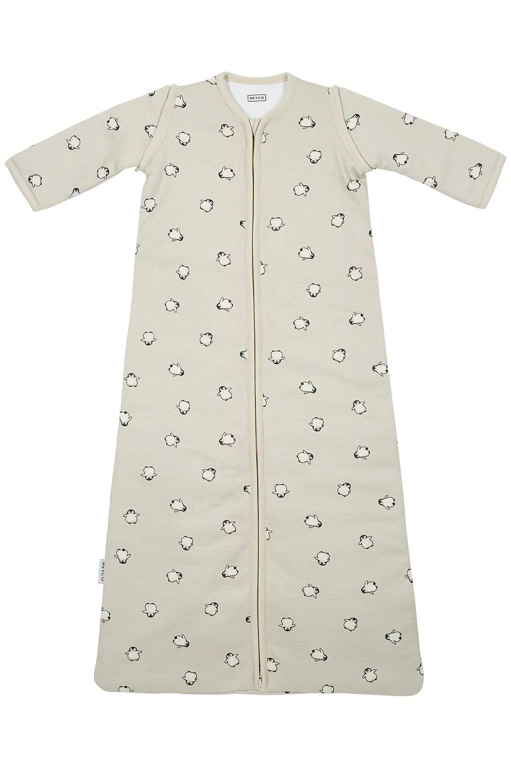 Meyco Baby Sleeping Bag With Detachable Sleeves Penguin - Soft Sand - 60cm