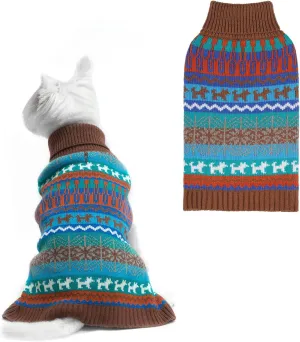 Mihachi Dog Sweater - Winter Coat Apparel Clothes with Colorful Stripes for Cold Weather