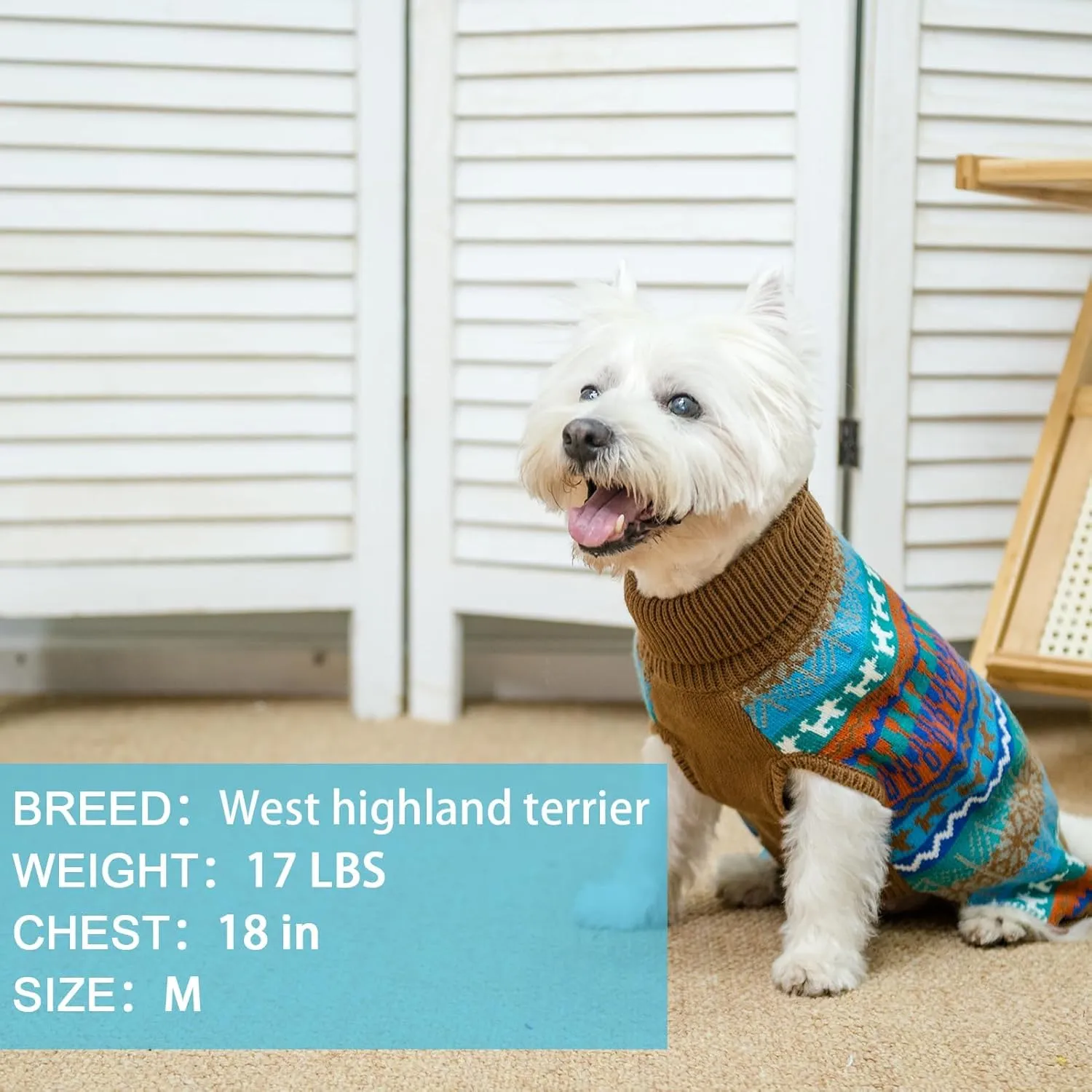 Mihachi Dog Sweater - Winter Coat Apparel Clothes with Colorful Stripes for Cold Weather