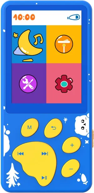 MP3 Player for Kids,32GB Kids MP3 Player with Bluetooth,Speaker,Flashlight,Games,Voice Recorder and Headphone, Music Player with Cartoon Bear Paw Button Expandable128GB (New Version)
