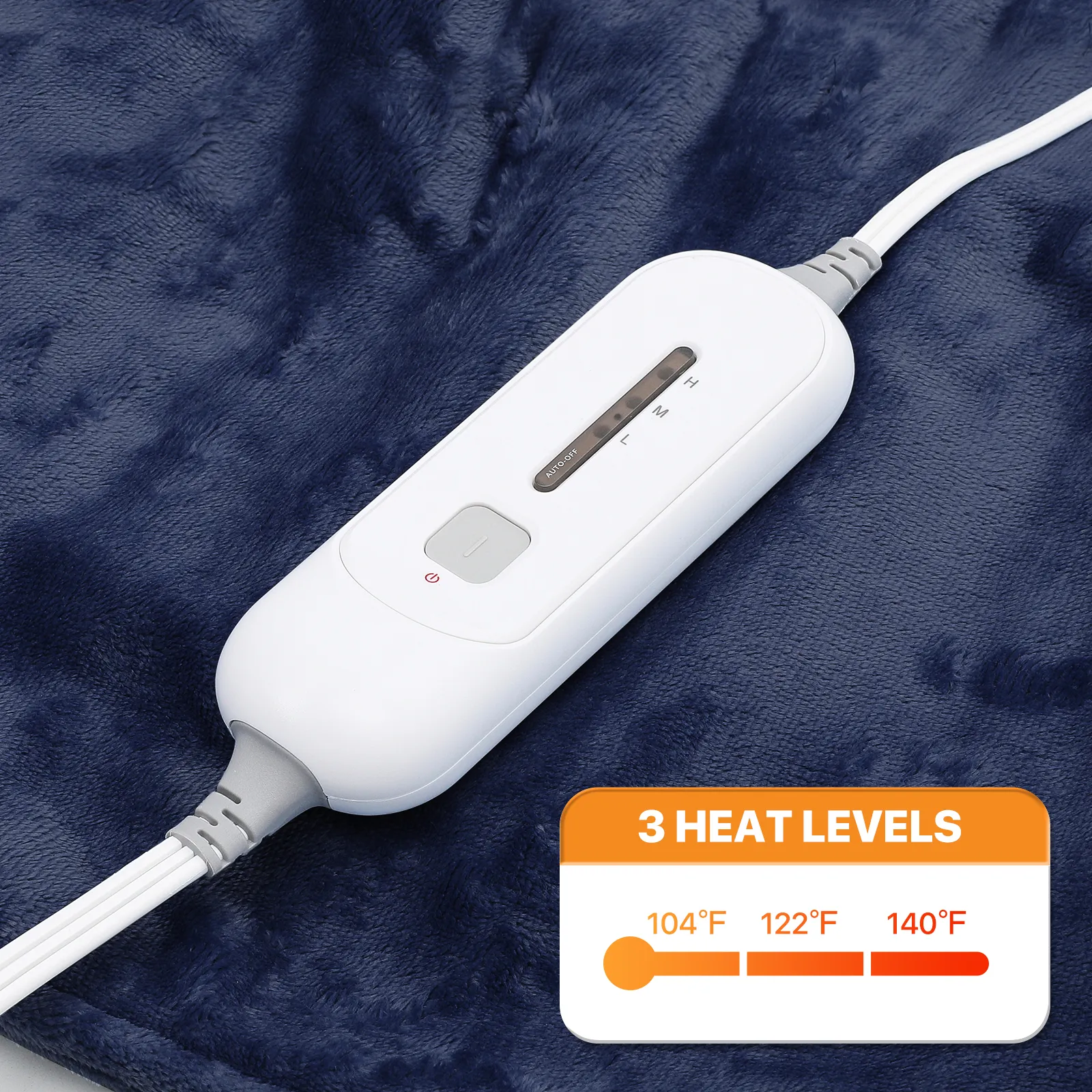 Neck Shoulder Heating Pad - 23" x 16" Cozy Flannel - Half an Hour Timer   3 Heating Levels
