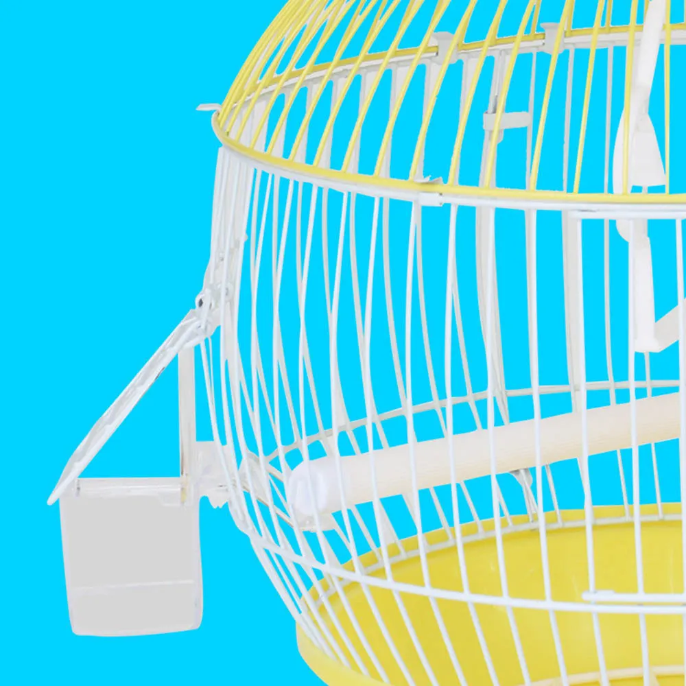 PAWS ASIA Factory Yellow Aviary Outdoor Hanging Round Bird Cage With Tray For Canaries