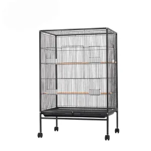 PAWS ASIA Manufacturers Dropshipping Amazon Hot Selling Stainless Steel Wire Black Breeding Cage For Bird With Tray