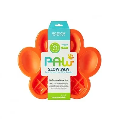 Pet Dream House Paw Slow Feeder  - Orange