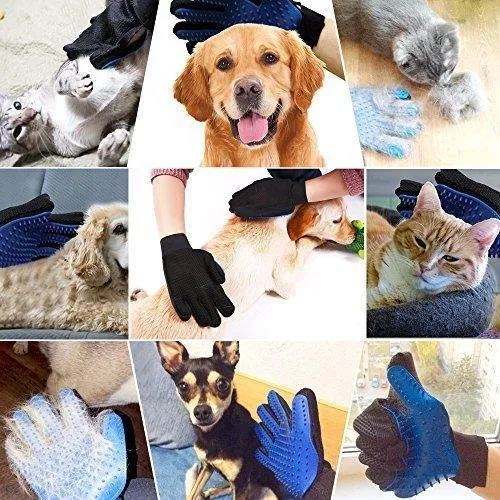 Pet Grooming Glove Gentle Deshedding Brush Glove - 1 Pair